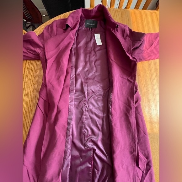 Banana Republic Outlet Plum Wine Waterfall Belted Trench Fall Coat, Size S NWT - Picture 13 of 13